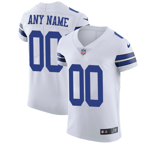 Men's Dallas Cowboys White Vapor Untouchable Custom Elite NFL Stitched Jersey